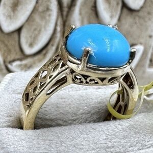 Fabulous Designer Signed Genuine Turquoise Ring